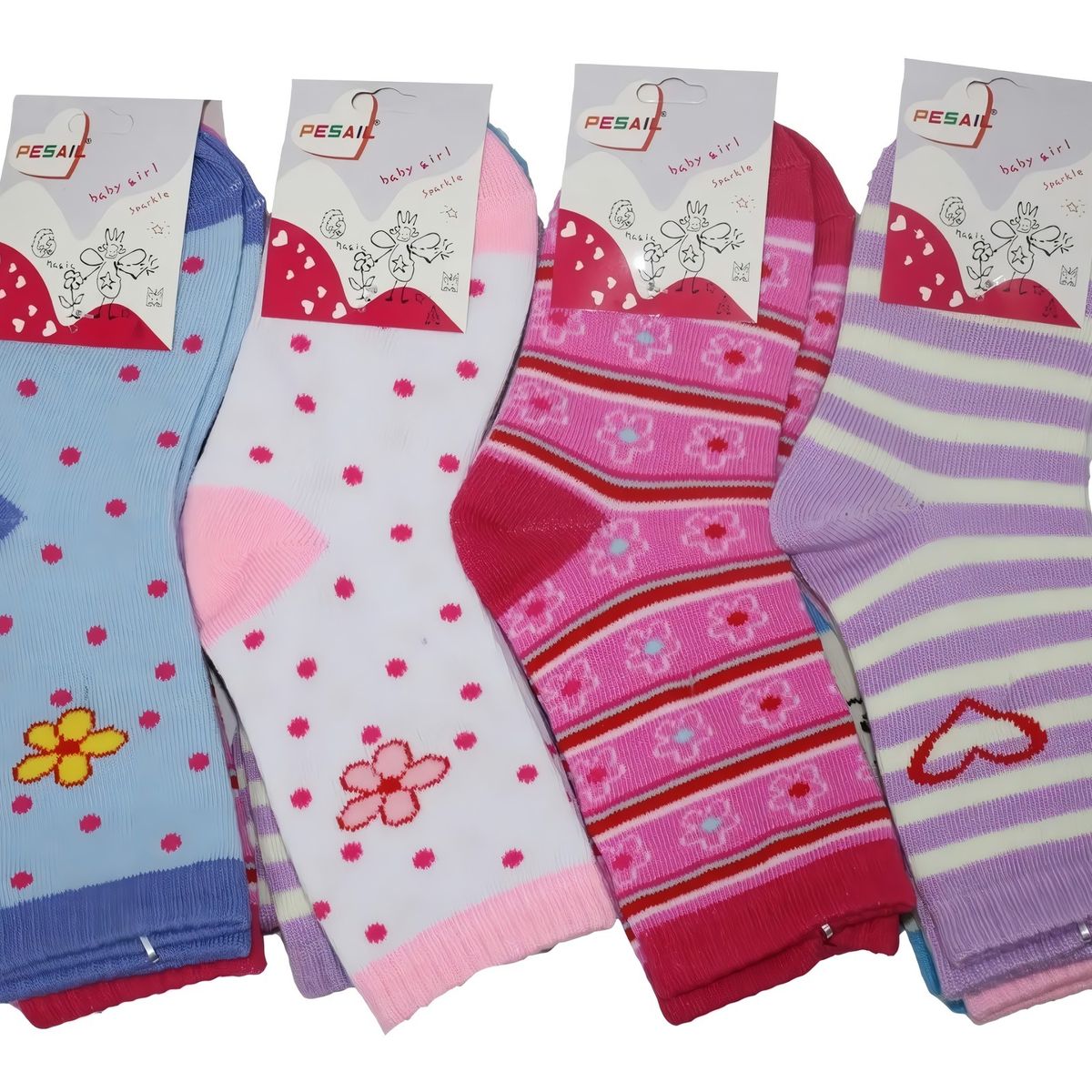 GARSIL - 6 Pares De Calcetines De Algodon Para Niñas
