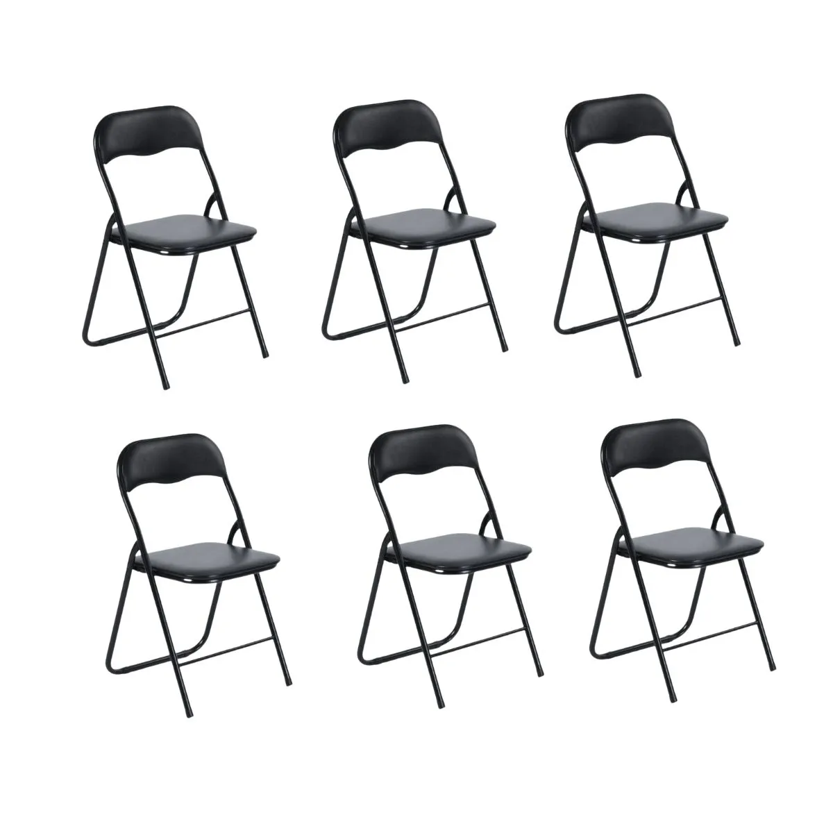 NECTAR - Pack 6 Sillas Plegables de Metal y PVC Livianas Resistentes para eventos