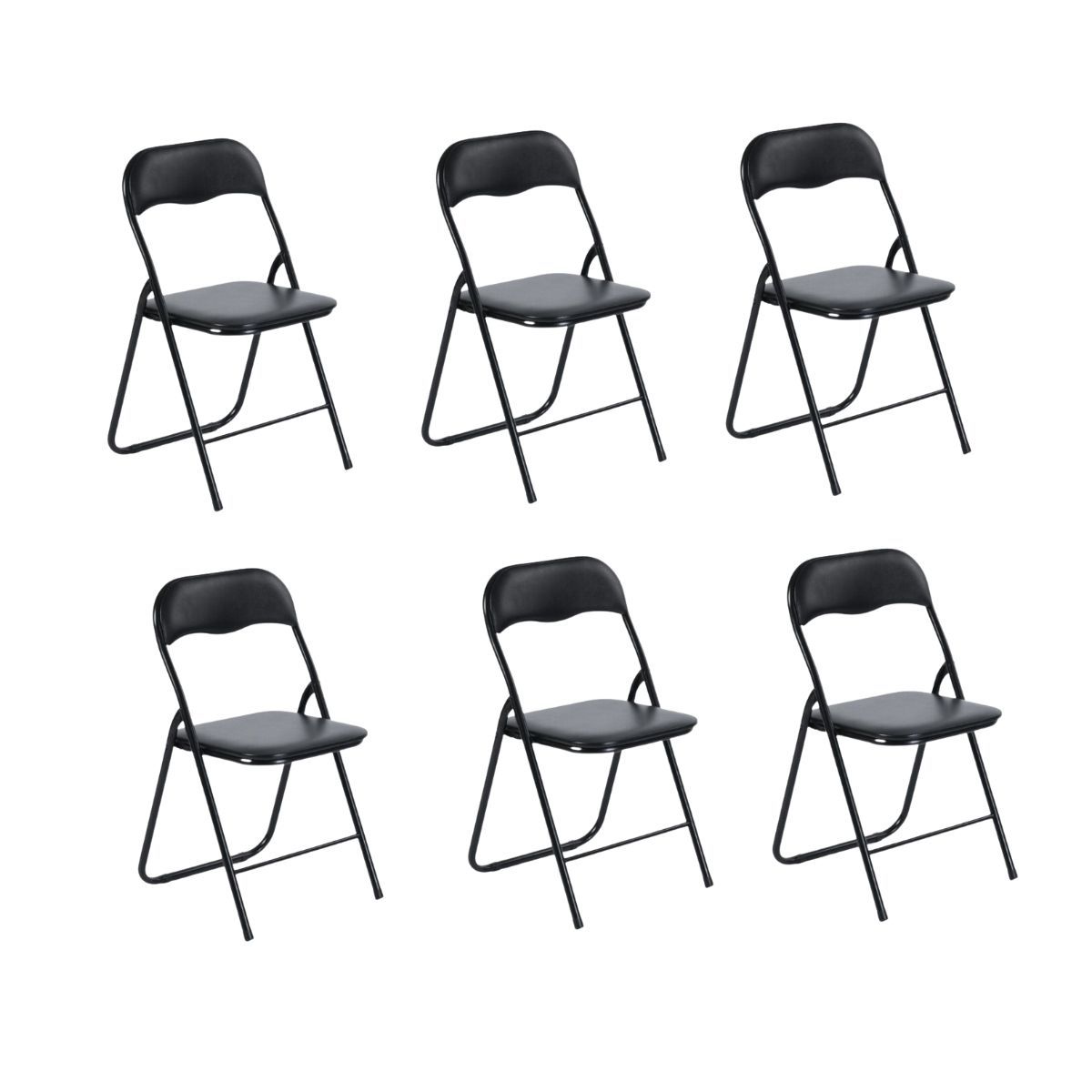 NECTAR - Pack 6 Sillas Plegables de Metal y PVC Livianas Resistentes para eventos