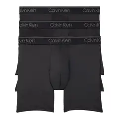 CALVIN KLEIN - Pack 3 Boxers Largos Micro Stretch Negro