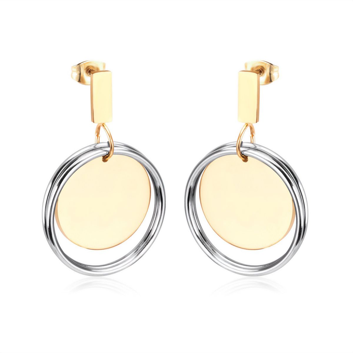 GENERICO - Aros de Acero Colgantes - Aura Gold Steel