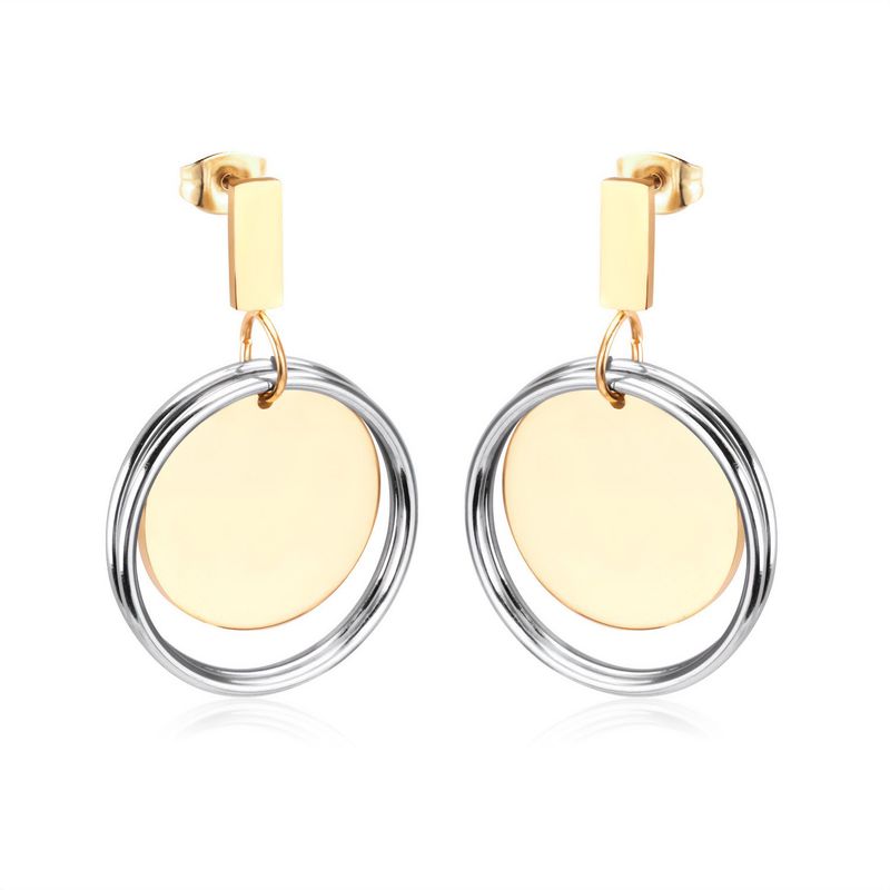 GENERICO - Aros de Acero Colgantes - Aura Gold Steel