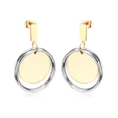 GENERICO - Aros de Acero Colgantes - Aura Gold Steel