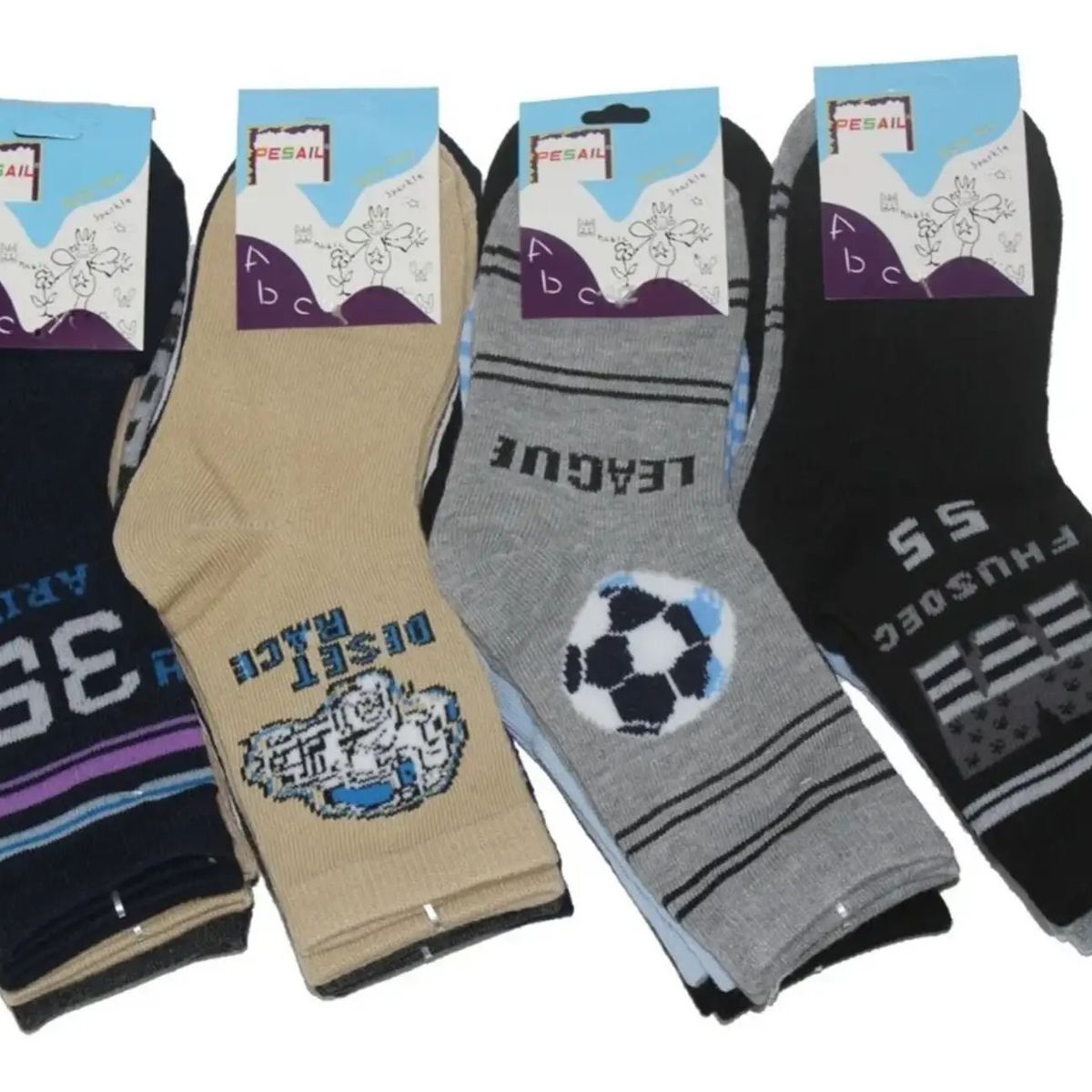 GARSIL - 6 Pares De Calcetines De Algodon Para Niños