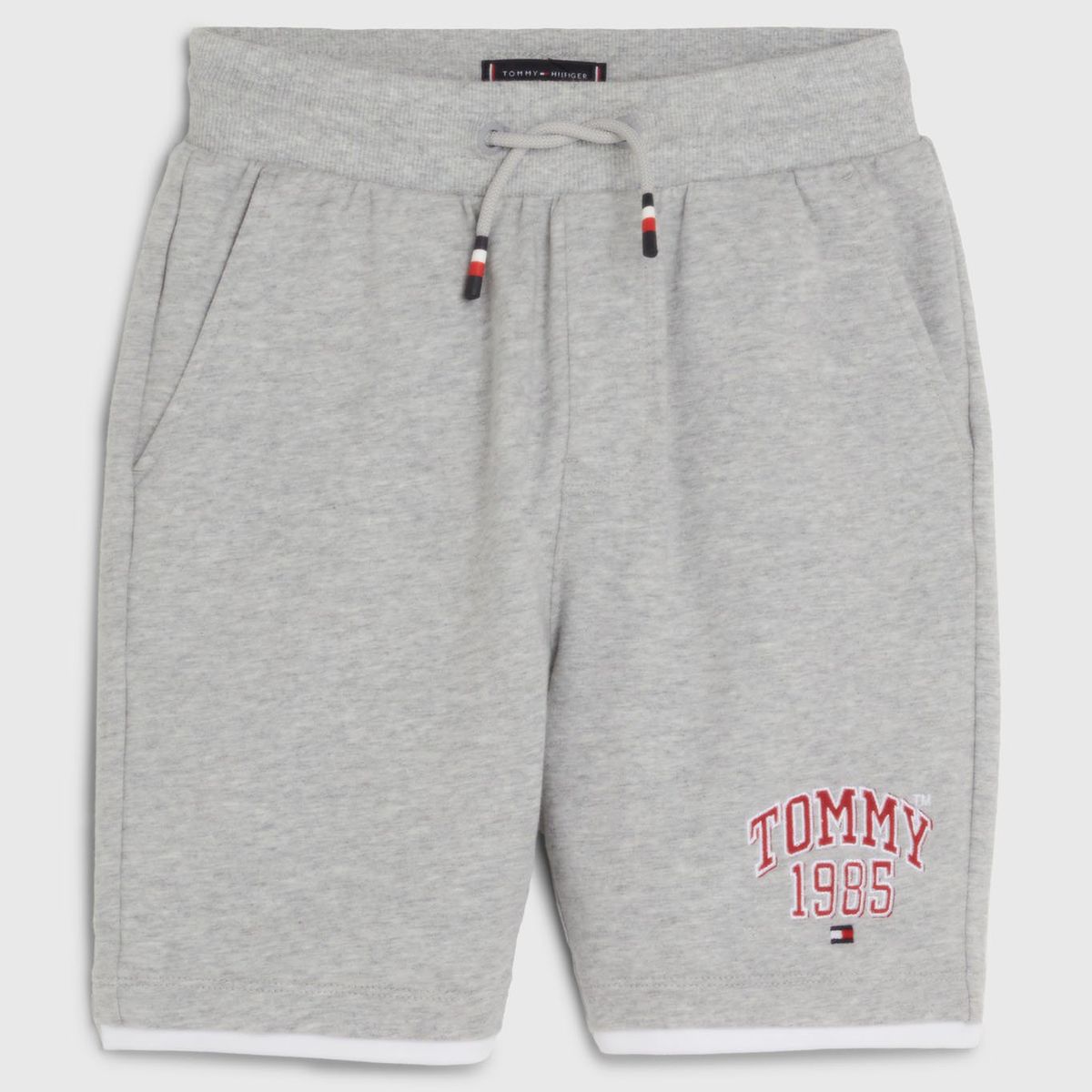 TOMMY HILFIGER - Short Varsity Con Cordón Y Logo Gris Niño