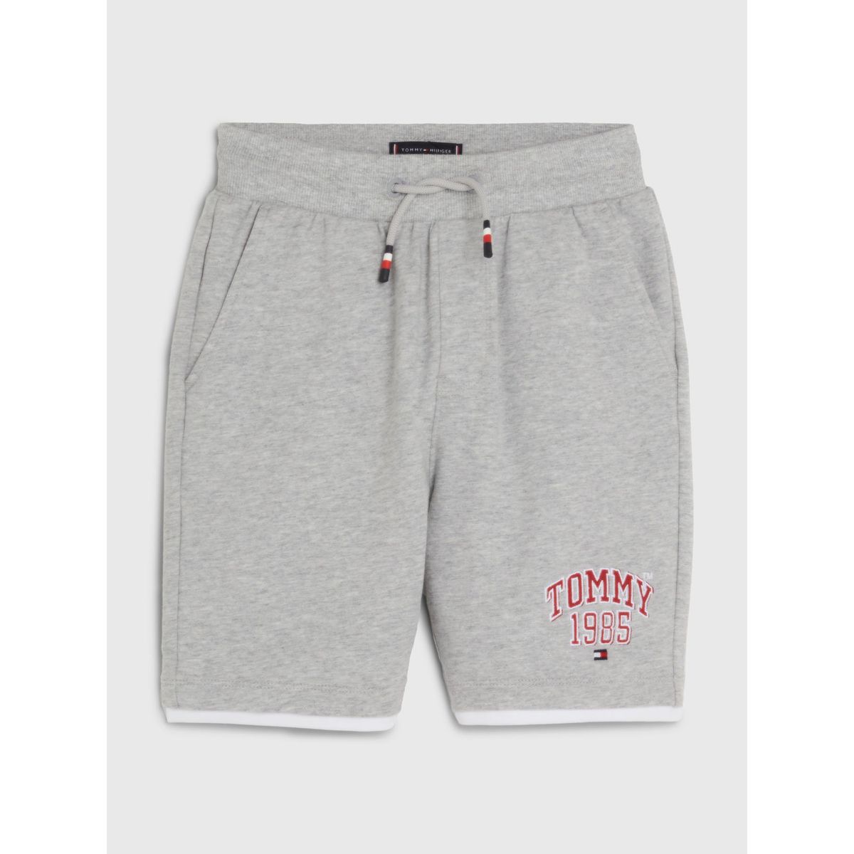 TOMMY HILFIGER - Short Varsity Con Cordón Y Logo Gris Niño