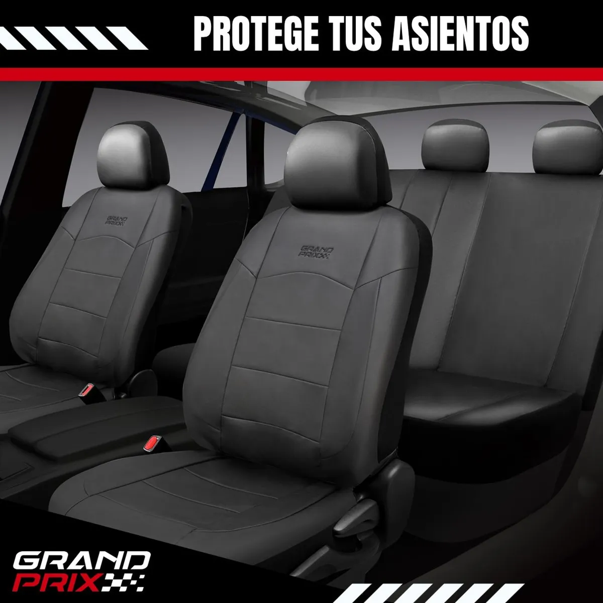 GRAND PRIX - Funda Cubre Asiento Auto Universal - Negro