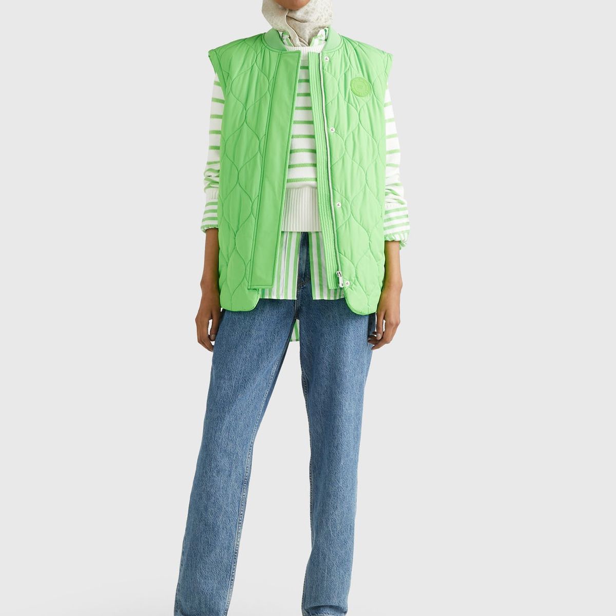 TOMMY HILFIGER - Bomber Vest Acolchada Verde Mujer
