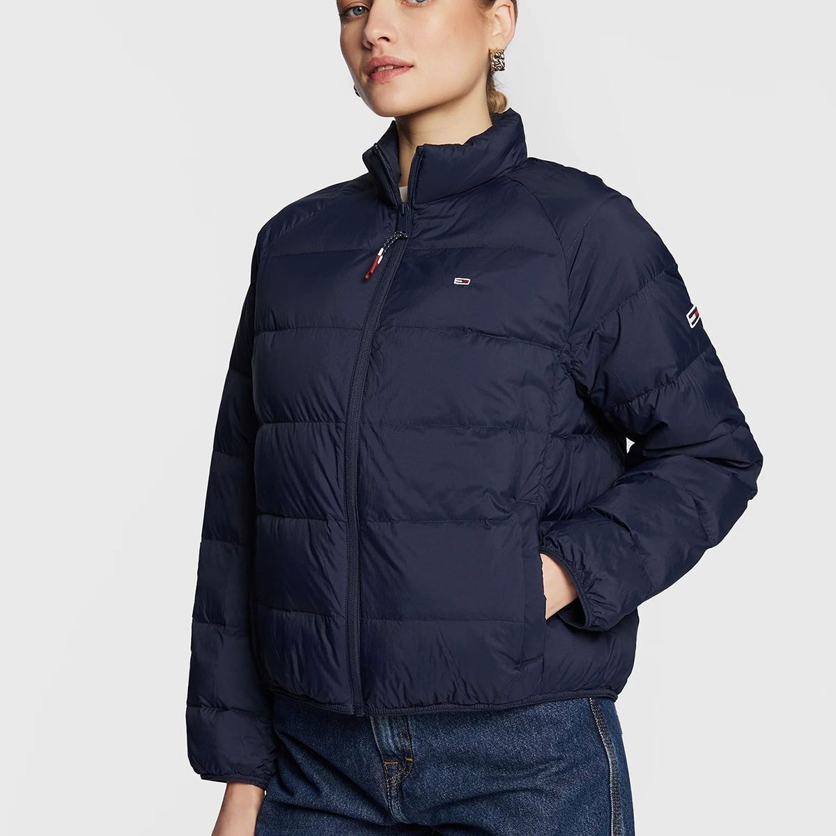 TOMMY HILFIGER - Parka Ligera Down Acolchada Azul Mujer