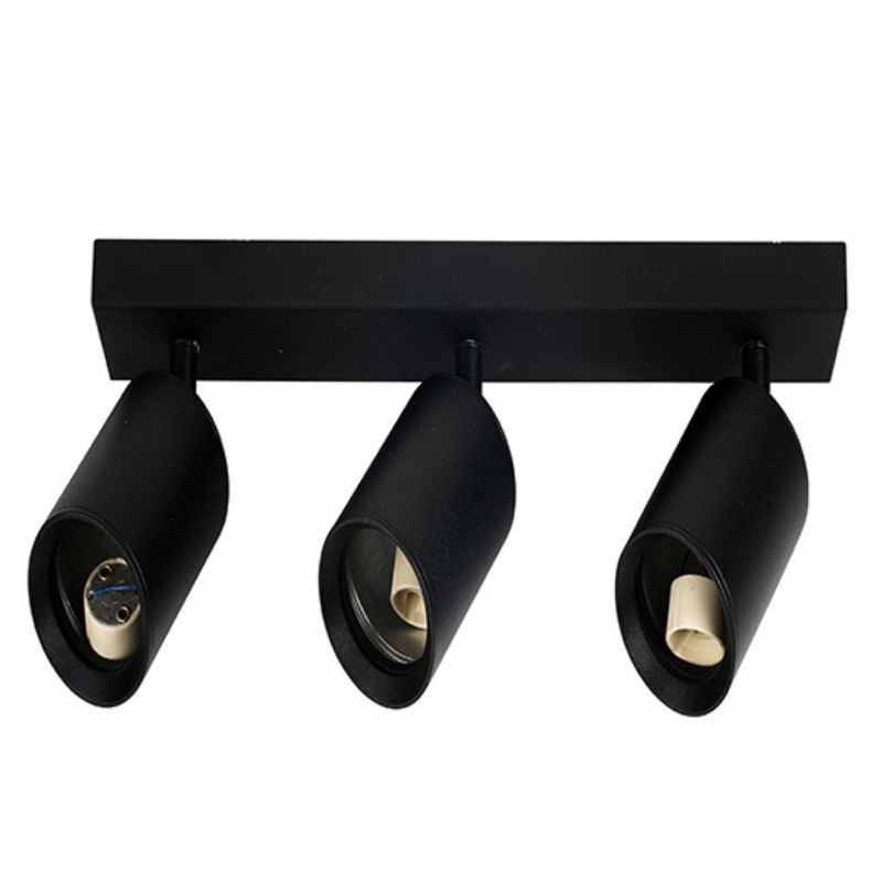 GENERICO - Foco Aplique Porta Gu10 Triple Orientable Negro Want LUZ NEUTRA
