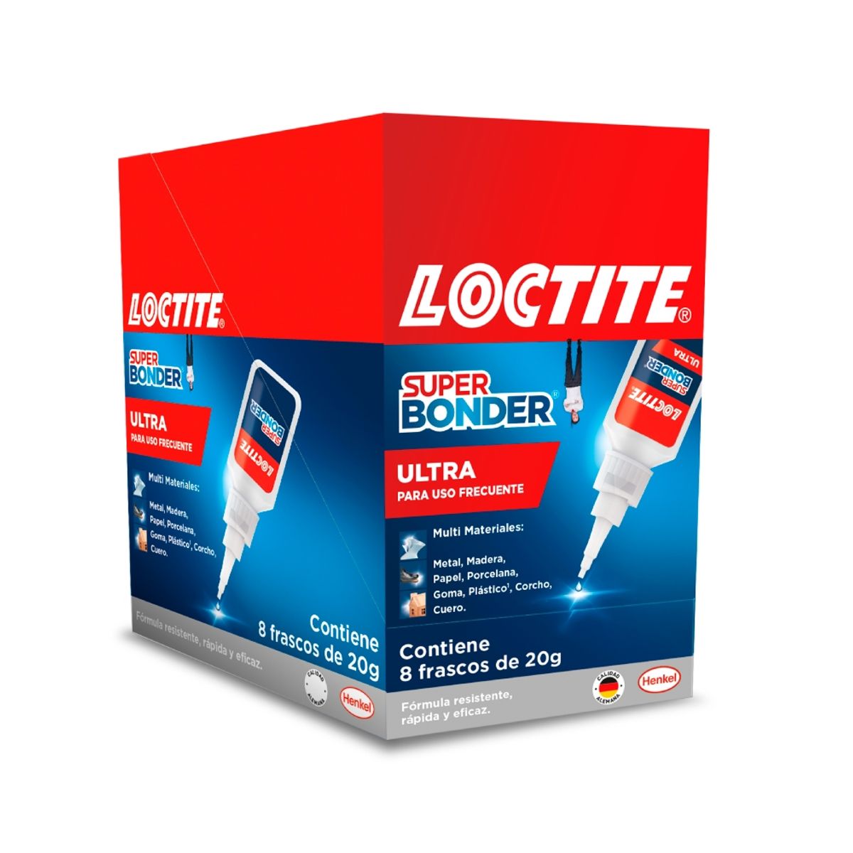 LOCTITE - Caja 8 Uni Adhesivo Instantáneo Ultra Fuerte 20g  Loctite