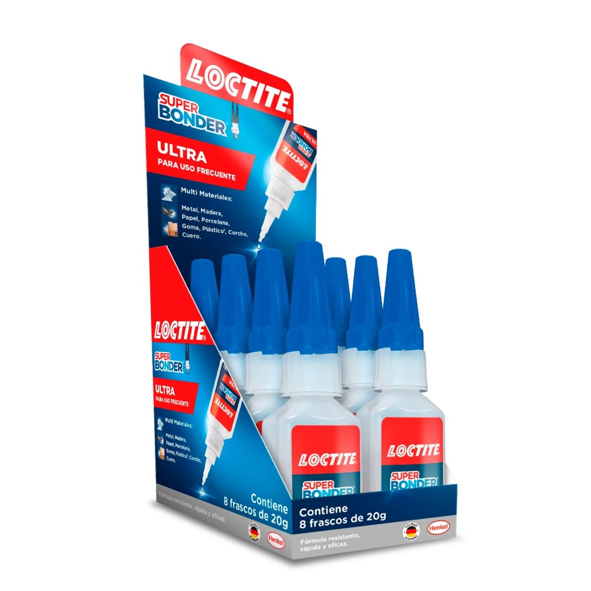 LOCTITE - Caja 8 Uni Adhesivo Instantáneo Ultra Fuerte 20g  Loctite