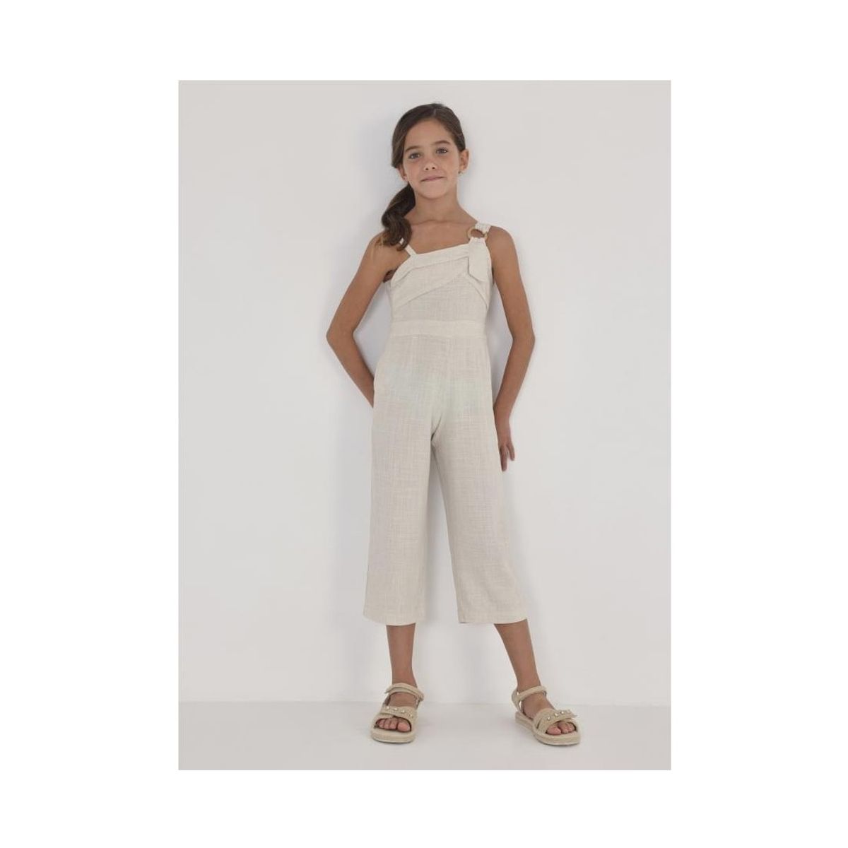 MAYORAL - Enterito Elegante  largo asimétrico con lino para chica