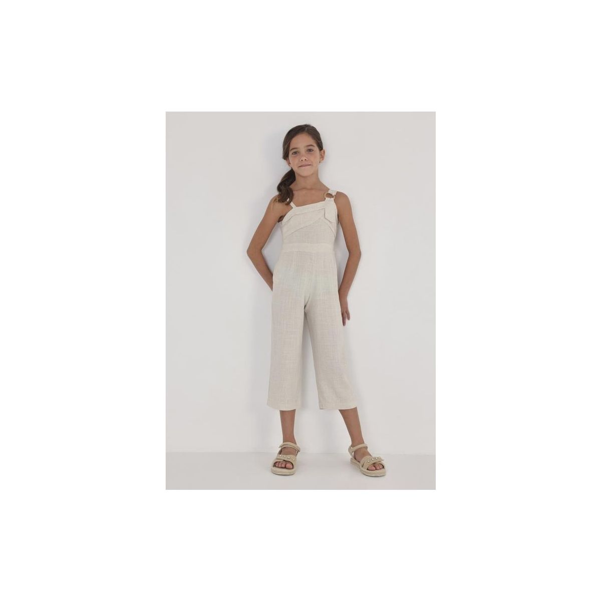 MAYORAL - Enterito Elegante  largo asimétrico con lino para chica