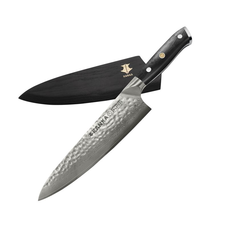 KANKA - Kanka - Cuchillo Chef 21cm Acero Damasco 67 Capas con Funda