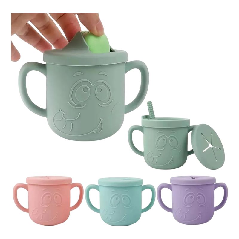 GENERICO - Vaso Silicona Bombilla Con Asa Bebé