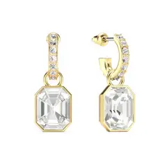 BLOOM CRYSTAL - Aros colgantes octagonales doble uso con cristales de Austria transparentes
