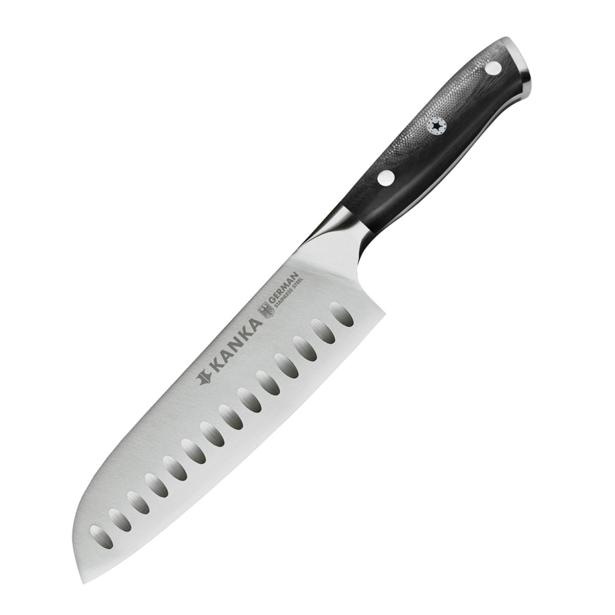 KANKA - KANKA - Cuchillo Santoku 18cm Acero Inoxidable Alemán Mango G10