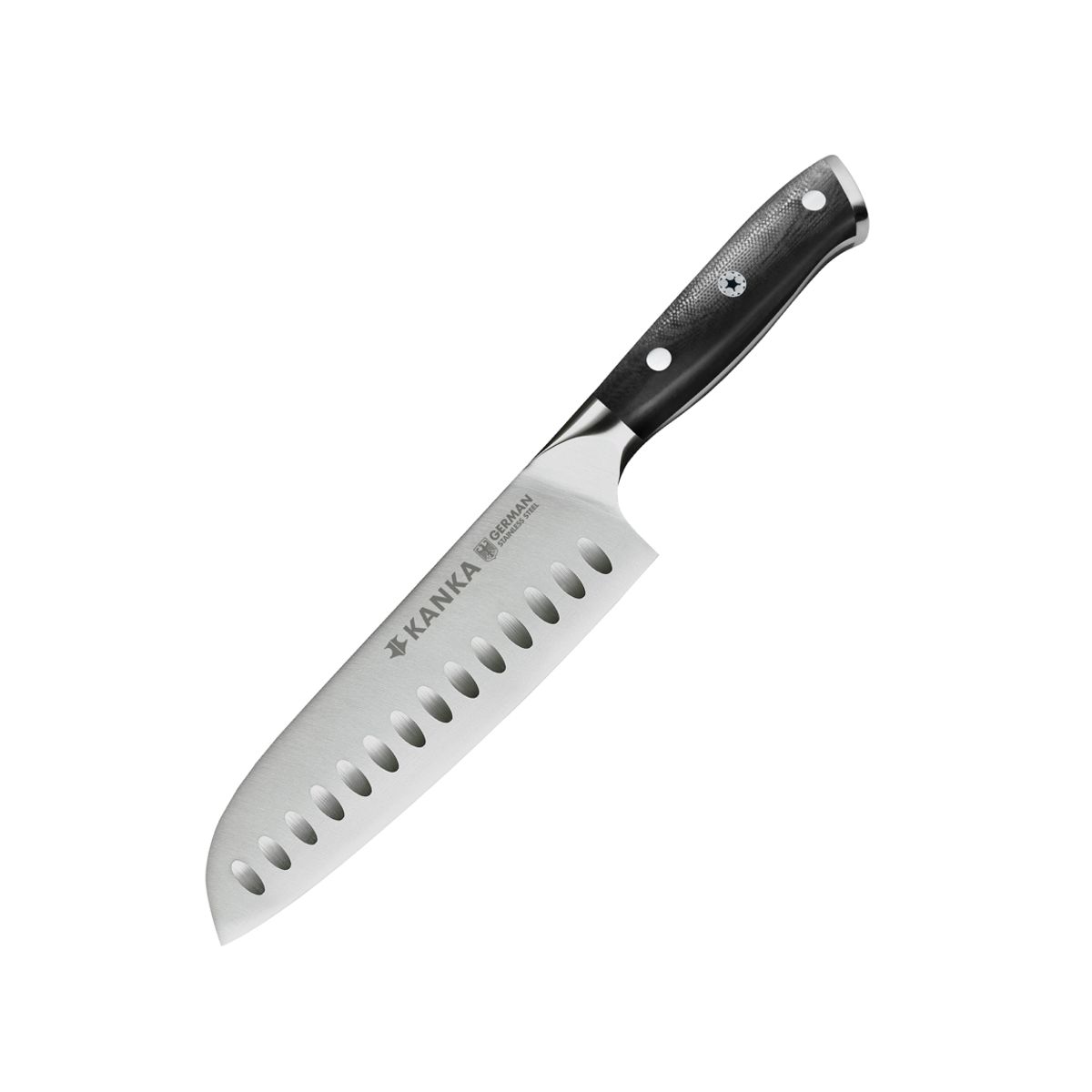 KANKA - KANKA - Cuchillo Santoku 18cm Acero Inoxidable Alemán Mango G10