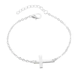 GENERICO - Pulsera Cruz Plateada