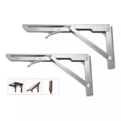 GENERICO - Bisagras Escuadra Soporte Estante Repisa Plegable 35cm 1par.
