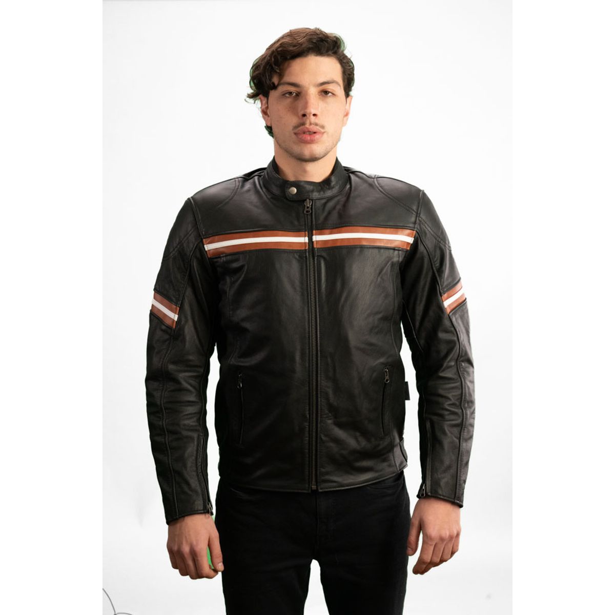 WINDESIGN - Chaqueta Moto Cuero Protecciones CE