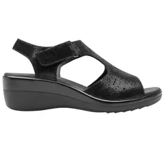 FLEXI - Sandalia Mujer Cuero Amapola Negro