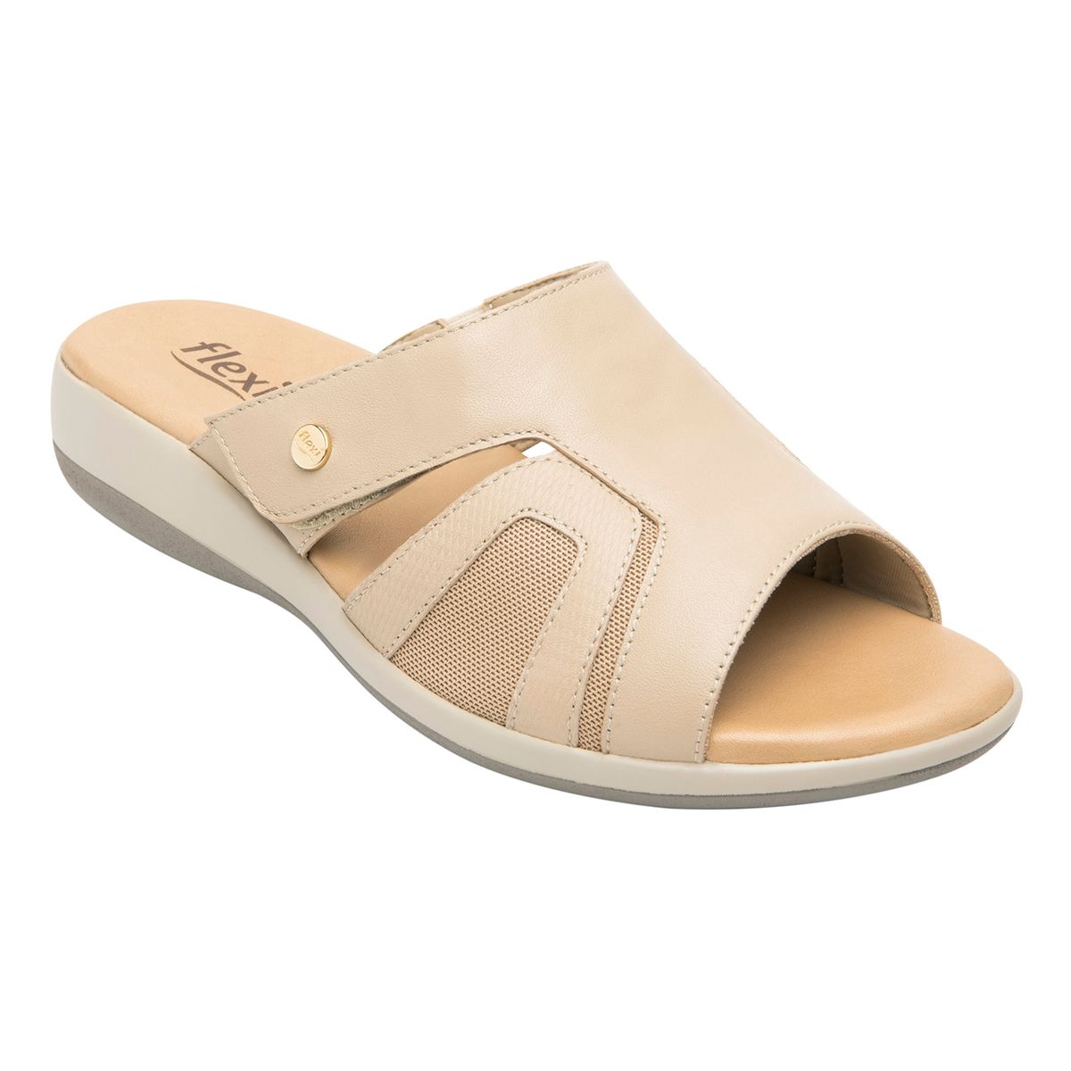 FLEXI - Sandalia Mujer Cuero Gaia Beige Flexi