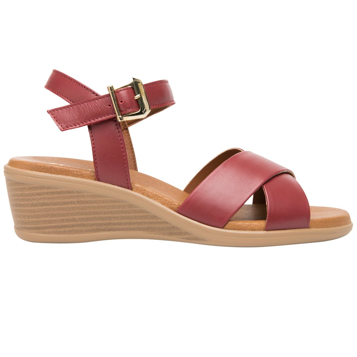 FLEXI - Sandalia Mujer Cuero Zura Rojo Flexi