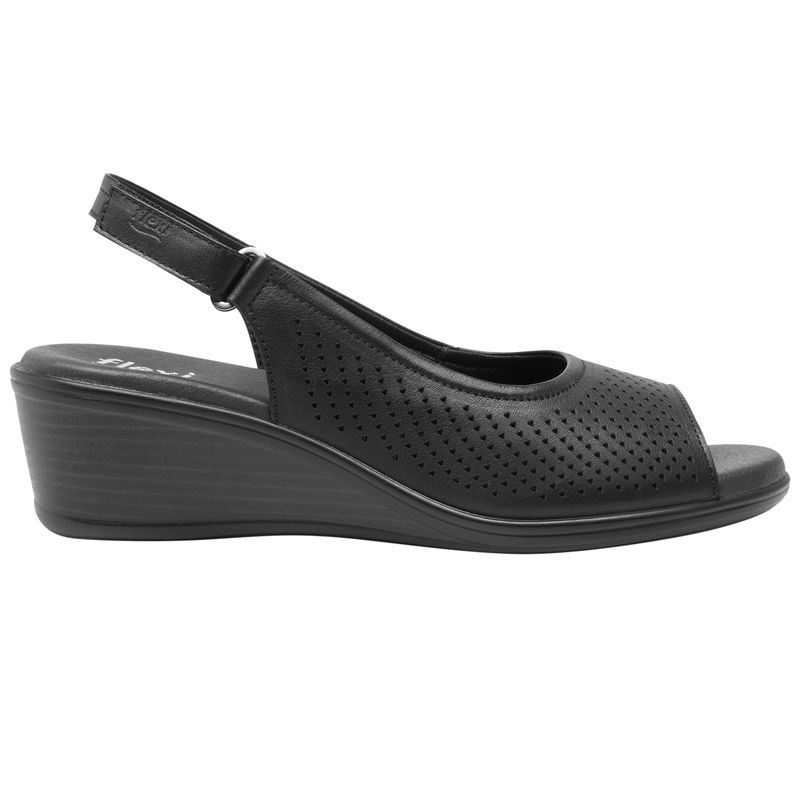 FLEXI - Sandalia Mujer Cuero Zura Negro Flexi