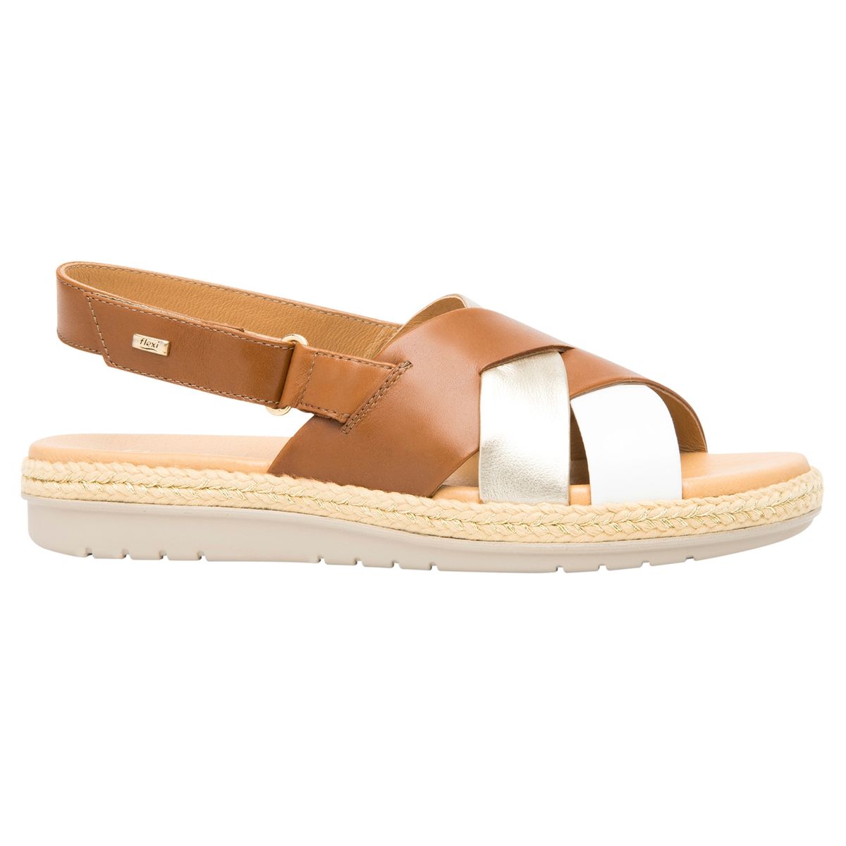 FLEXI - Sandalia Mujer Cuero Peonia Café Flexi