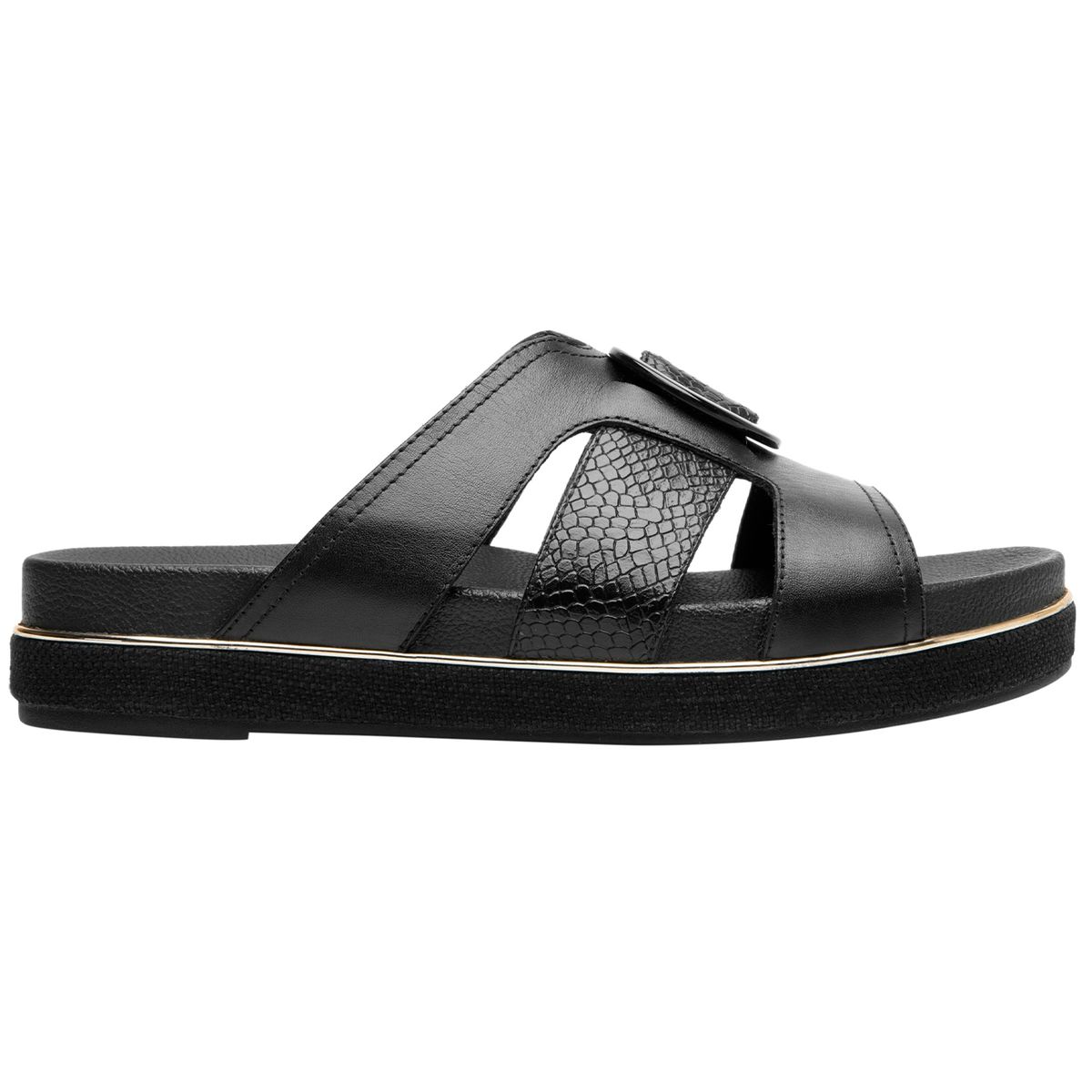 FLEXI - Sandalia Mujer Cuero Deyna Negro Flexi