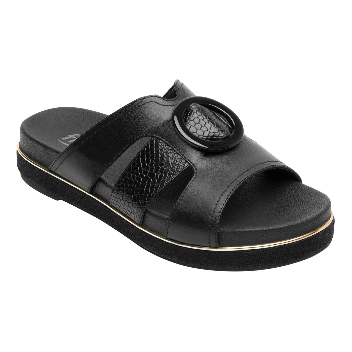 FLEXI - Sandalia Mujer Cuero Deyna Negro Flexi