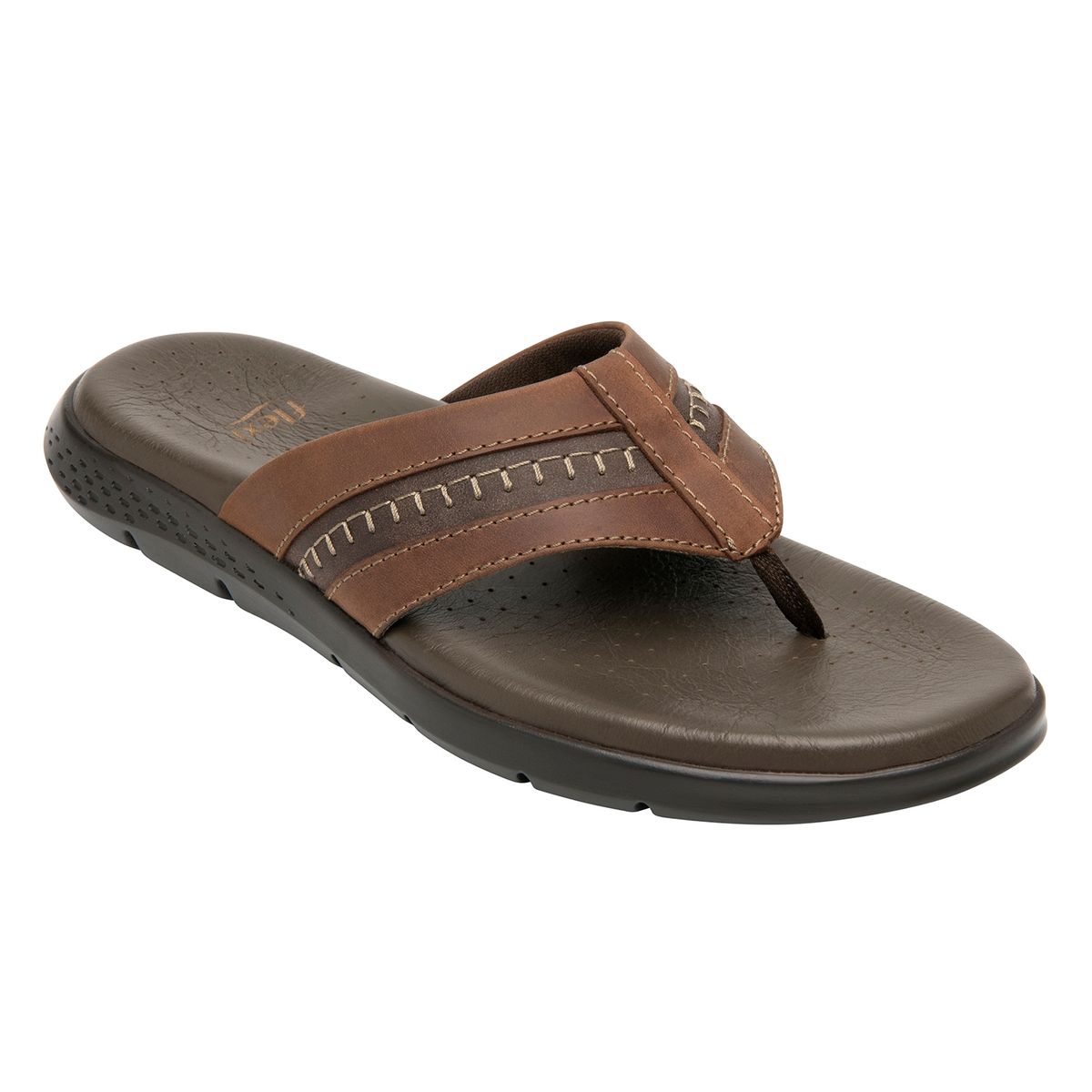 FLEXI - Sandalia Hombre Cuero Odin Café Flexi.