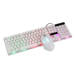 GENERICO - Kit Gamer Teclado y Mouse - Blanco