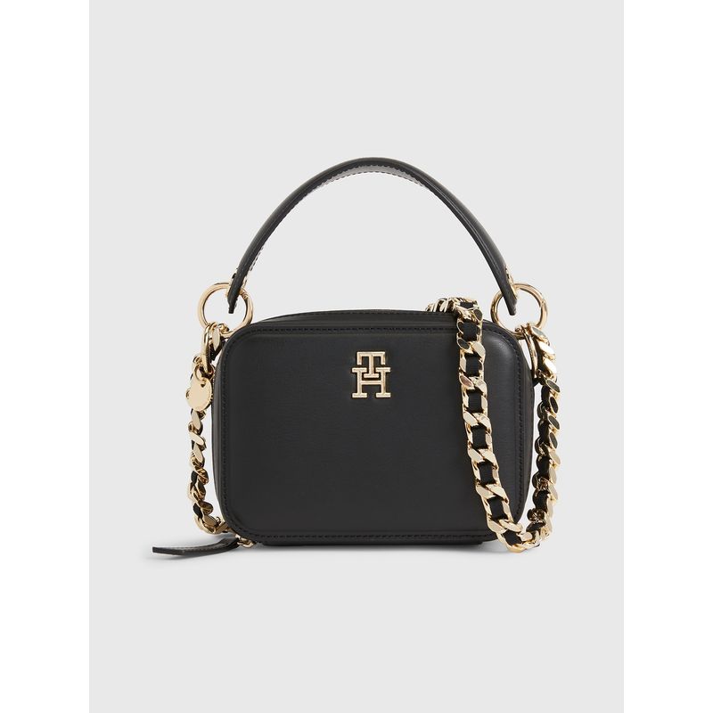 TOMMY HILFIGER - Bandolera Iconic Con Cadena Negro Mujer