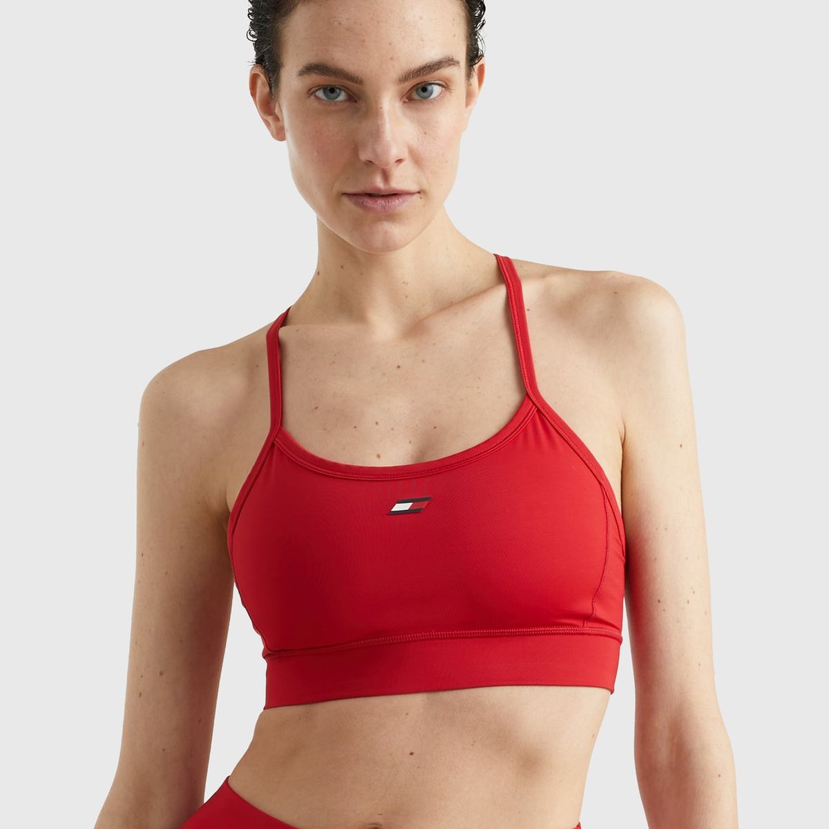 TOMMY HILFIGER - Peto Sport De Sujeción Media Rojo Mujer