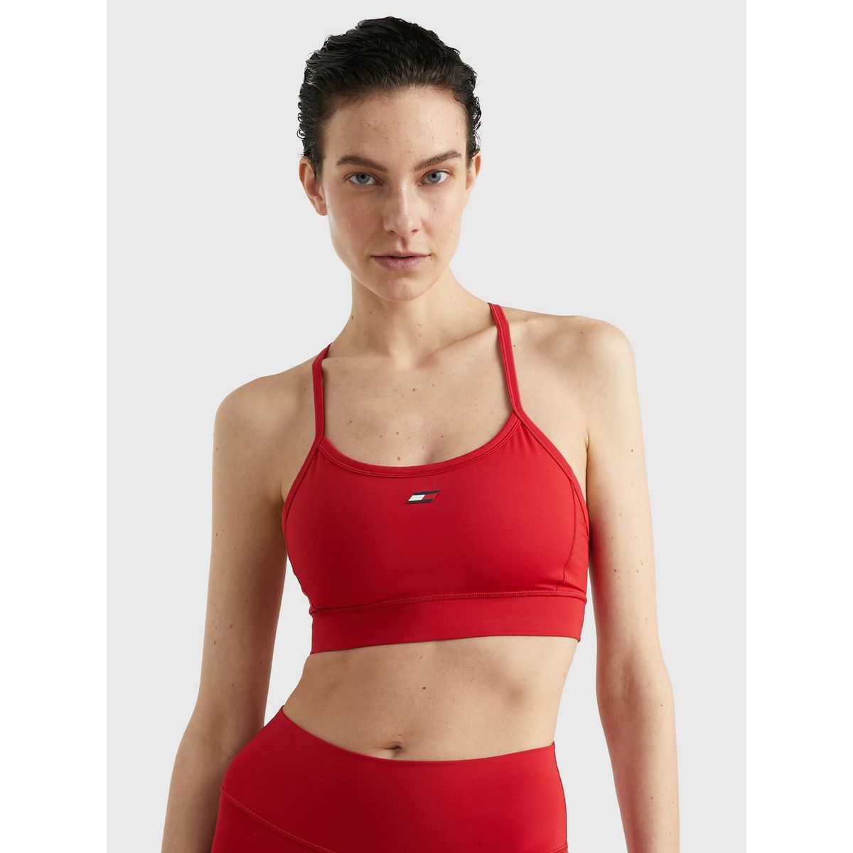 TOMMY HILFIGER - Peto Sport De Sujeción Media Rojo Mujer