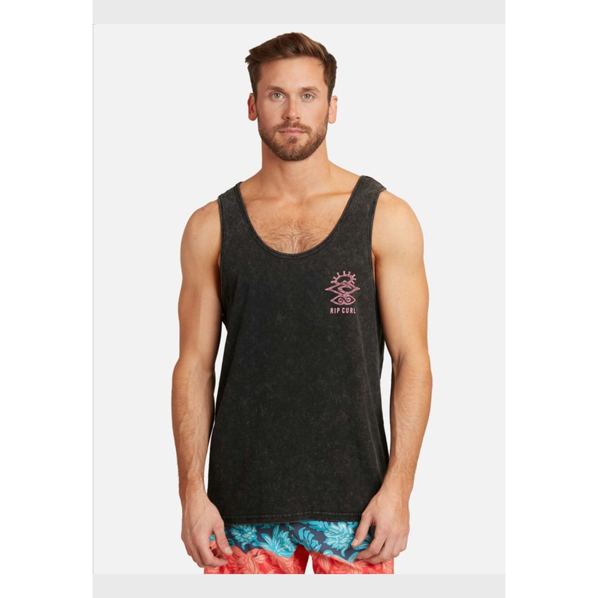 RIP CURL - Polera Shred Rock Acid Tank Negro Hombre Rip Curl