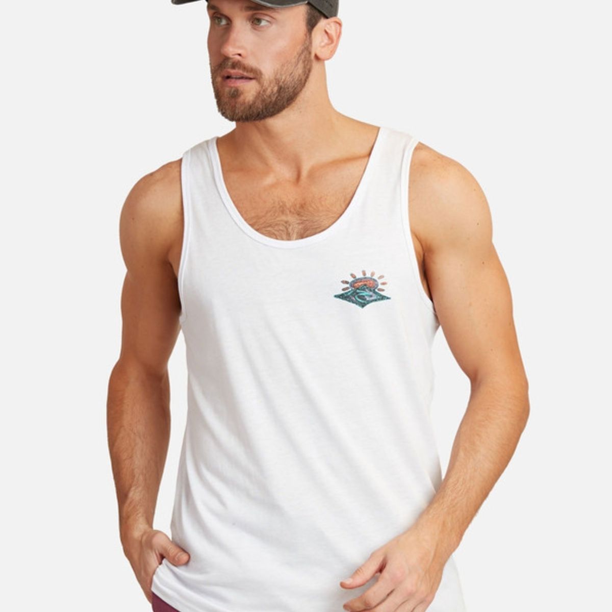 RIP CURL - Polera Ultimate Journeys Tank Blanco Hombre Rip Curl