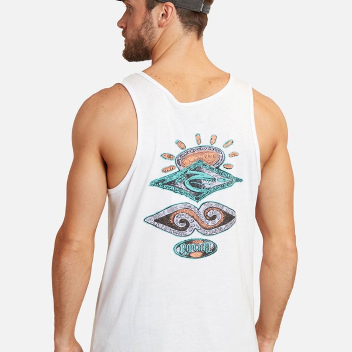 RIP CURL - Polera Ultimate Journeys Tank Blanco Hombre Rip Curl