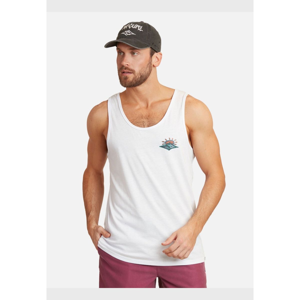 RIP CURL - Polera Ultimate Journeys Tank Blanco Hombre Rip Curl