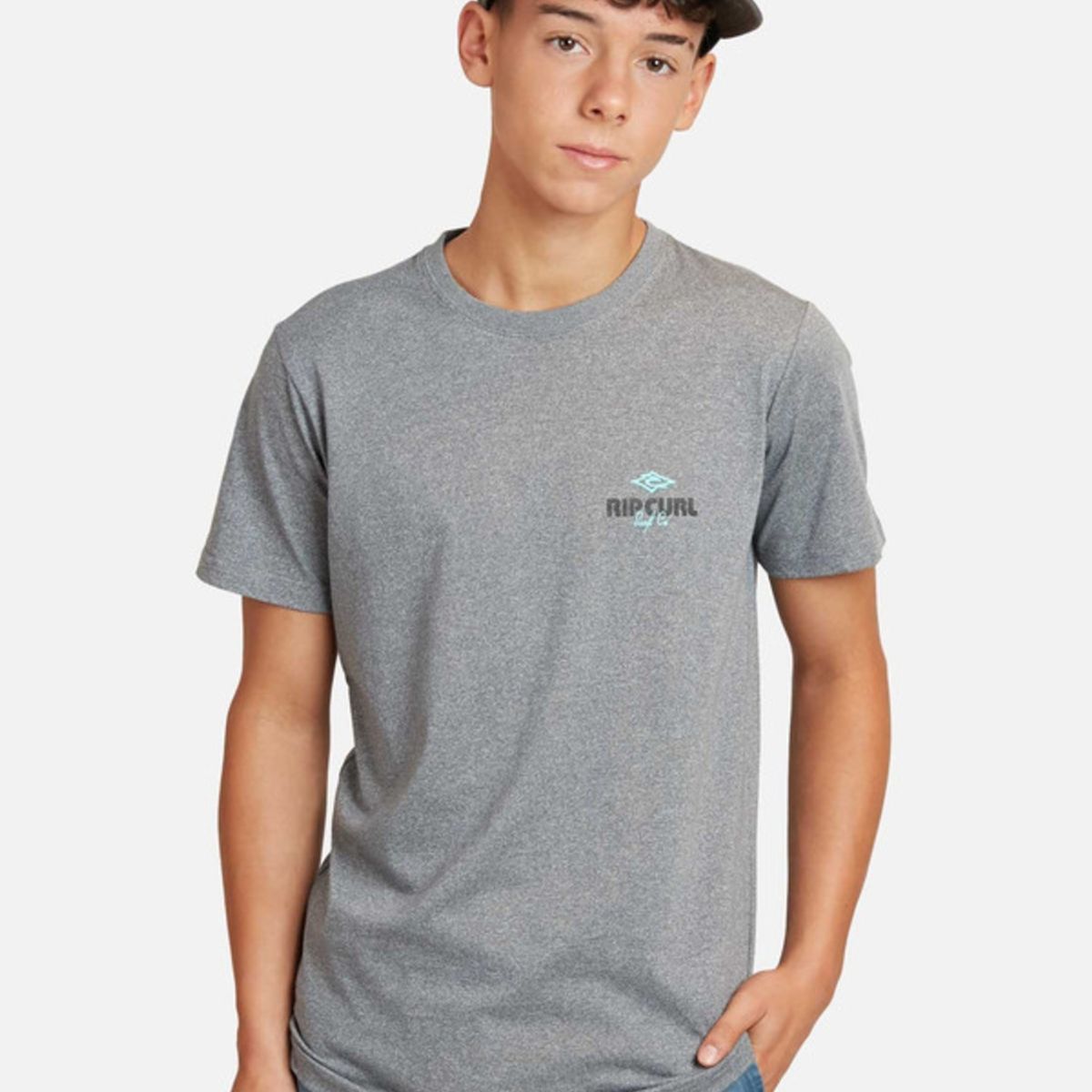 RIP CURL - Polera Surf Revival Mt S/S Tee Gris Juvenil Rip Curl