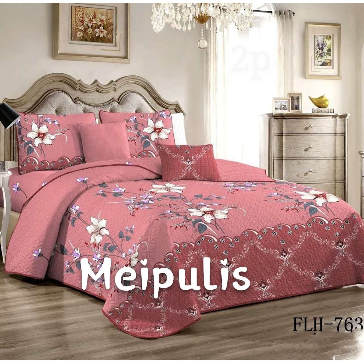 GENERICO - Cobertor Quilts de Verano 2 plazas Palo Rosa 764