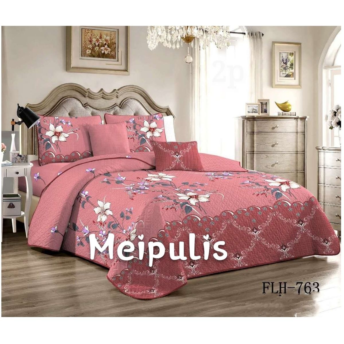 GENERICO - Cobertor Quilts de Verano 2 plazas Palo Rosa 764