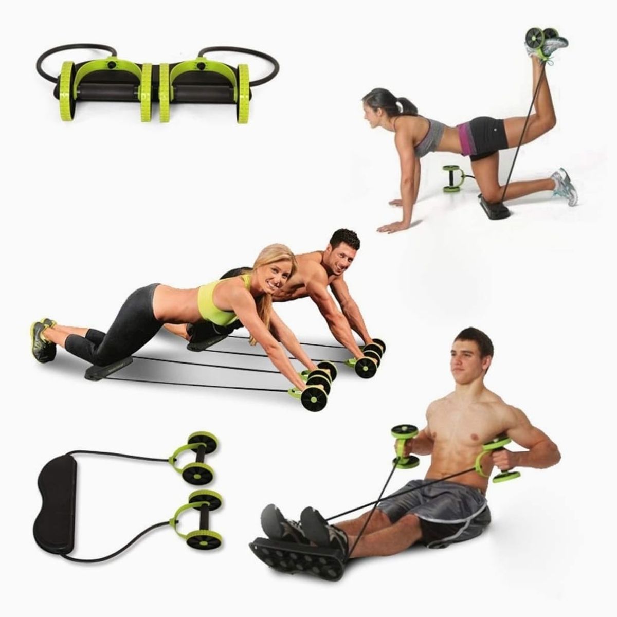 GENERICO - Rueda De  Ejercicios Con Bandas Elasticas Abdominales