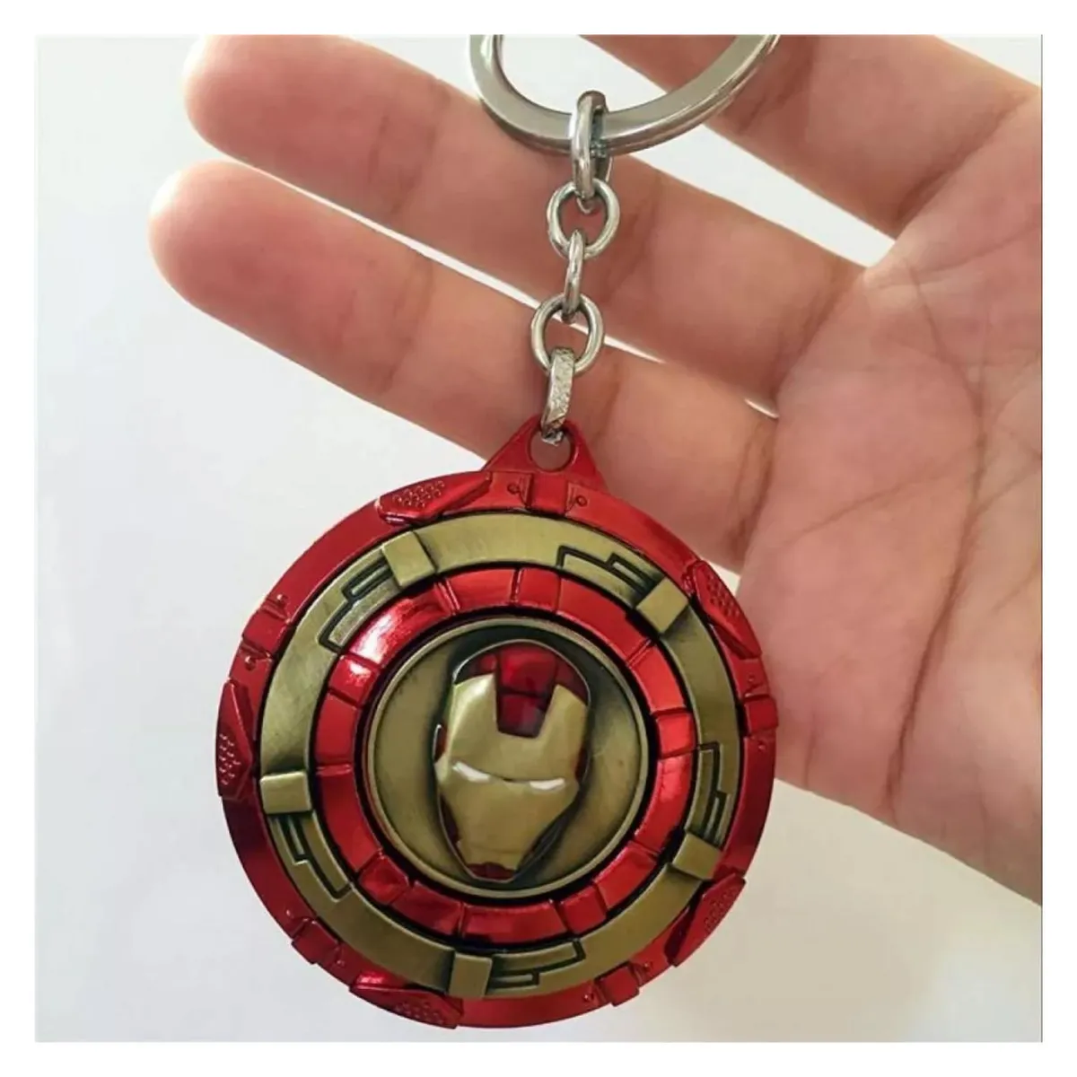 GENERICO - Llavero Metalico Premium Escudo Iron Man Avengers 5cm