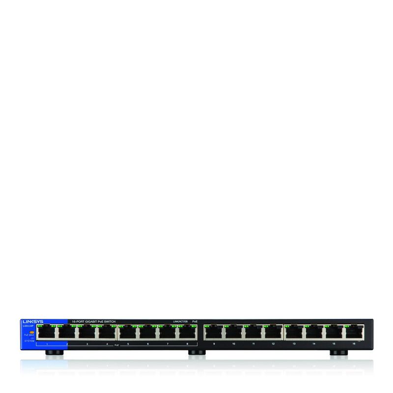 LINKSYS - Linksys Switch Conmutador empresarial - 16 puertos Conmutador Gigabit PoE+ de escritorio empresarial