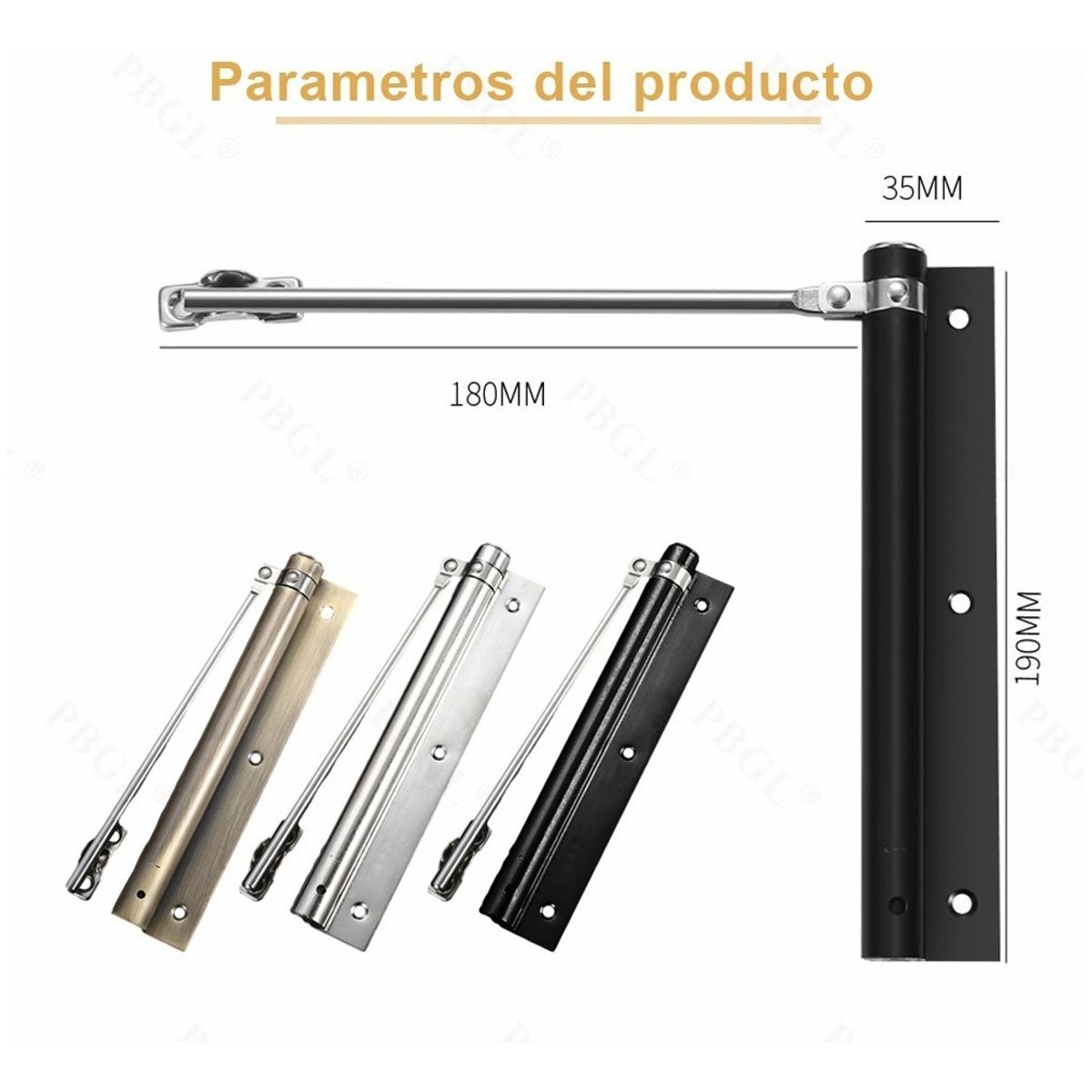 GENERICO - Cierrapuertas Automático Con Resorte De Acero Inoxidable