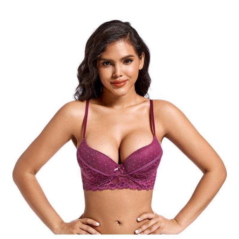 ADANNU - ADANNU Sostén de Encaje Mujer Push up - 20667 Morado